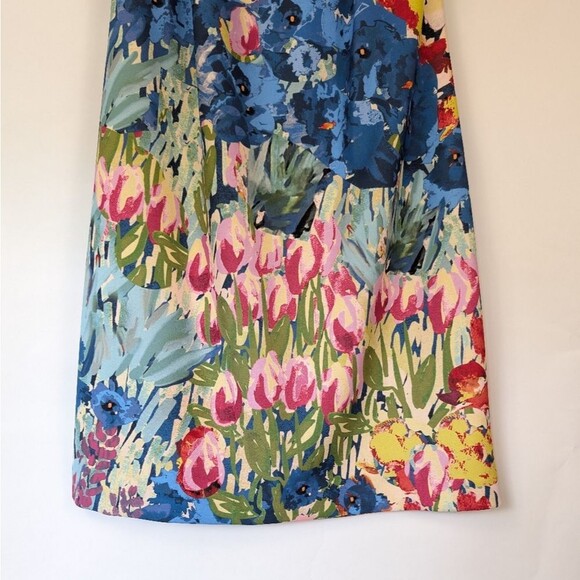 NWT Belle Badgley Mischka Women's Size 12 Royal Multi Halter Dress Floral Print - Picture 3 of 15